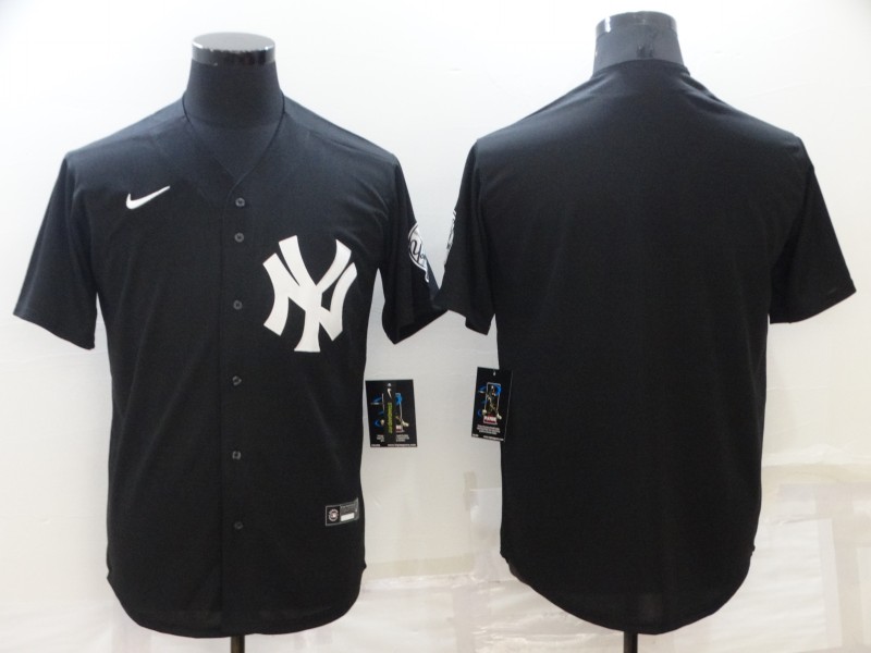Men's New York Yankees Black Blank Jersey